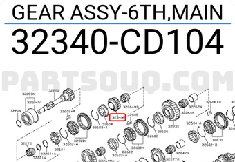 Nissan 32340CD104 GEAR ASSY-6TH,MAIN