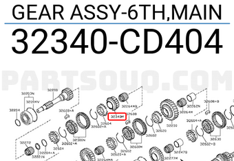 Nissan 32340CD404 GEAR ASSY-6TH,MAIN