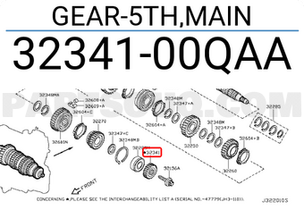 Nissan 3234100QAA GEAR-5TH,MAIN