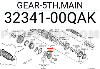 Nissan 3234100QAK GEAR-5TH,MAIN