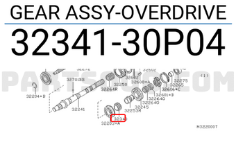 Nissan 3234130P04 GEAR ASSY-OVERDRIVE