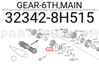 Nissan 323428H515 GEAR-6TH,MAIN