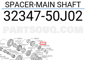 Nissan 3234750J02 SPACER-MAIN SHAFT