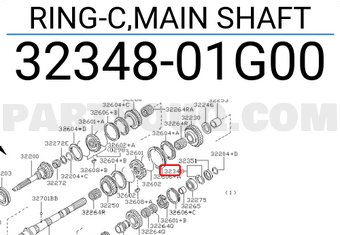 Nissan 3234801G00 RING-C,MAIN SHAFT