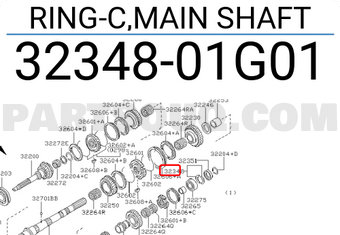 Nissan 3234801G01 RING-C,MAIN SHAFT