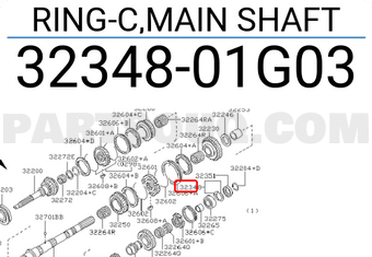 Nissan 3234801G03 RING-C,MAIN SHAFT