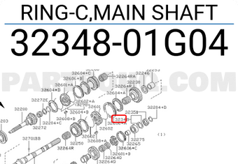 Nissan 3234801G04 RING-C,MAIN SHAFT
