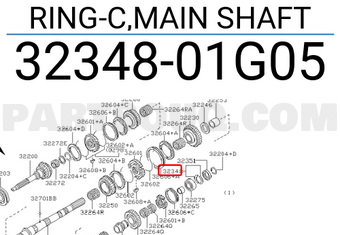 Nissan 3234801G05 RING-C,MAIN SHAFT