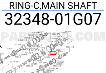 Nissan 3234801G07 RING-C,MAIN SHAFT