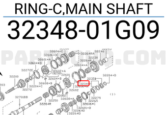 Nissan 3234801G09 RING-C,MAIN SHAFT
