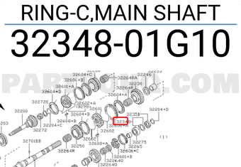 Nissan 3234801G10 RING-C,MAIN SHAFT