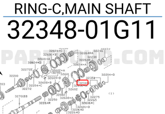 Nissan 3234801G11 RING-C,MAIN SHAFT