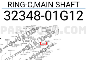Nissan 3234801G12 RING-C,MAIN SHAFT