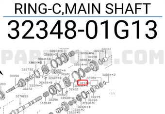 Nissan 3234801G13 RING-C,MAIN SHAFT