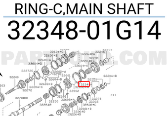 Nissan 3234801G14 RING-C,MAIN SHAFT