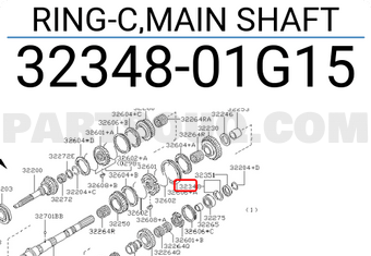 Nissan 3234801G15 RING-C,MAIN SHAFT