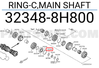 Nissan 323488H800 RING-C,MAIN SHAFT