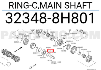 Nissan 323488H801 RING-C,MAIN SHAFT