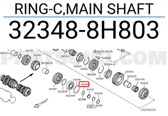 Nissan 323488H803 RING-C,MAIN SHAFT