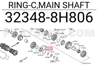 Nissan 323488H806 RING-C,MAIN SHAFT