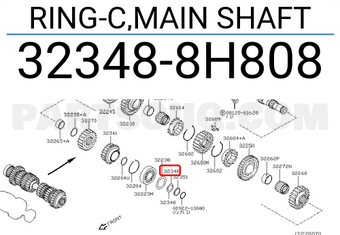 Nissan 323488H808 RING-C,MAIN SHAFT