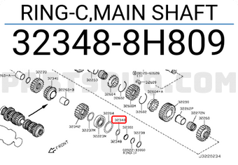 Nissan 323488H809 RING-C,MAIN SHAFT