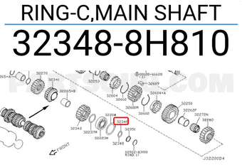 Nissan 323488H810 RING-C,MAIN SHAFT
