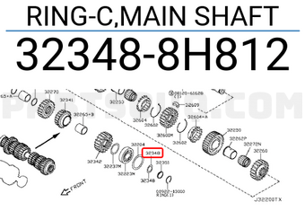 Nissan 323488H812 RING-C,MAIN SHAFT