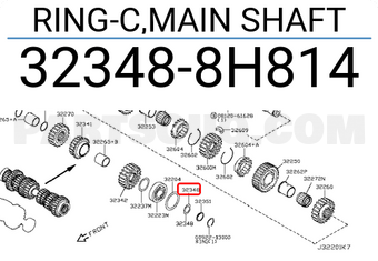 Nissan 323488H814 RING-C,MAIN SHAFT