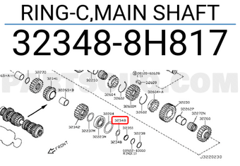 Nissan 323488H817 RING-C,MAIN SHAFT