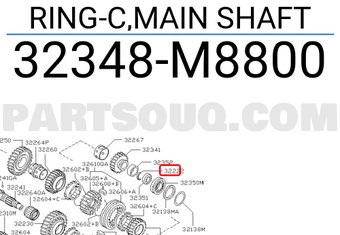 Nissan 32348M8800 RING-C,MAIN SHAFT