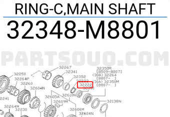 Nissan 32348M8801 RING-C,MAIN SHAFT