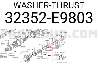 Nissan 32352E9803 WASHER-THRUST