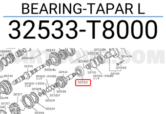 Nissan 32533T8000 BEARING-TAPAR L