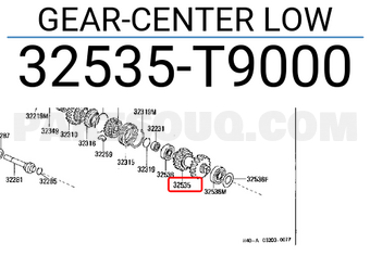 Nissan 32535T9000 GEAR-CENTER LOW