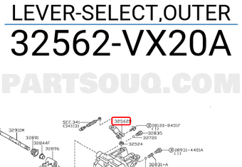 Nissan 32562VX20A LEVER-SELECT,OUTER