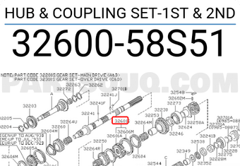Nissan 3260058S51 HUB & COUPLING SET-1ST & 2ND