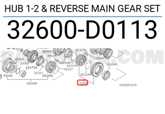 Nissan 32600D0113 HUB 1-2 & REVERSE MAIN GEAR SET