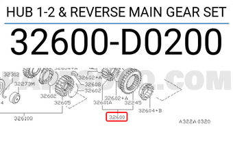 Nissan 32600D0200 HUB 1-2 & REVERSE MAIN GEAR SET