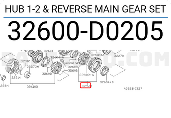 Nissan 32600D0205 HUB 1-2 & REVERSE MAIN GEAR SET