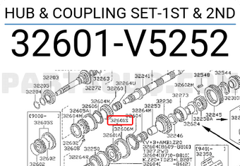 Nissan 32601V5252 HUB & COUPLING SET-1ST & 2ND