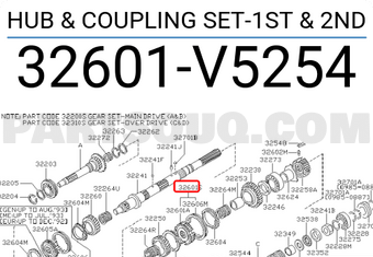 Nissan 32601V5254 HUB & COUPLING SET-1ST & 2ND
