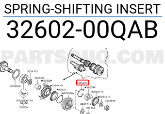 Nissan 3260200QAB SPRING-SHIFTING INSERT