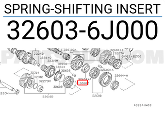Nissan 326036J000 SPRING-SHIFTING INSERT