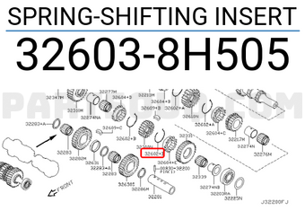 Nissan 326038H505 SPRING-SHIFTING INSERT