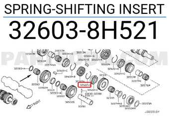 Nissan 326038H521 SPRING-SHIFTING INSERT