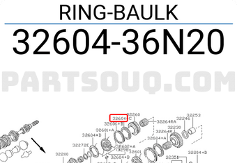 Nissan 3260436N20 RING-BAULK