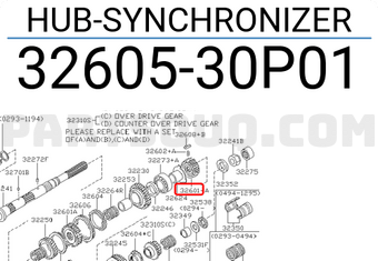 Nissan 3260530P01 HUB-SYNCHRONIZER