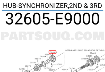 Nissan 32605E9000 HUB-SYNCHRONIZER,2ND & 3RD