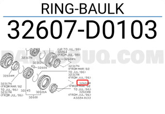 Nissan 32607D0103 RING-BAULK